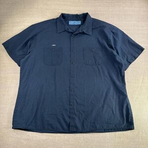 Vintage Navy Blue Button Front Collared Cintas Workwear Shirt ‘LARRY’ 3XL